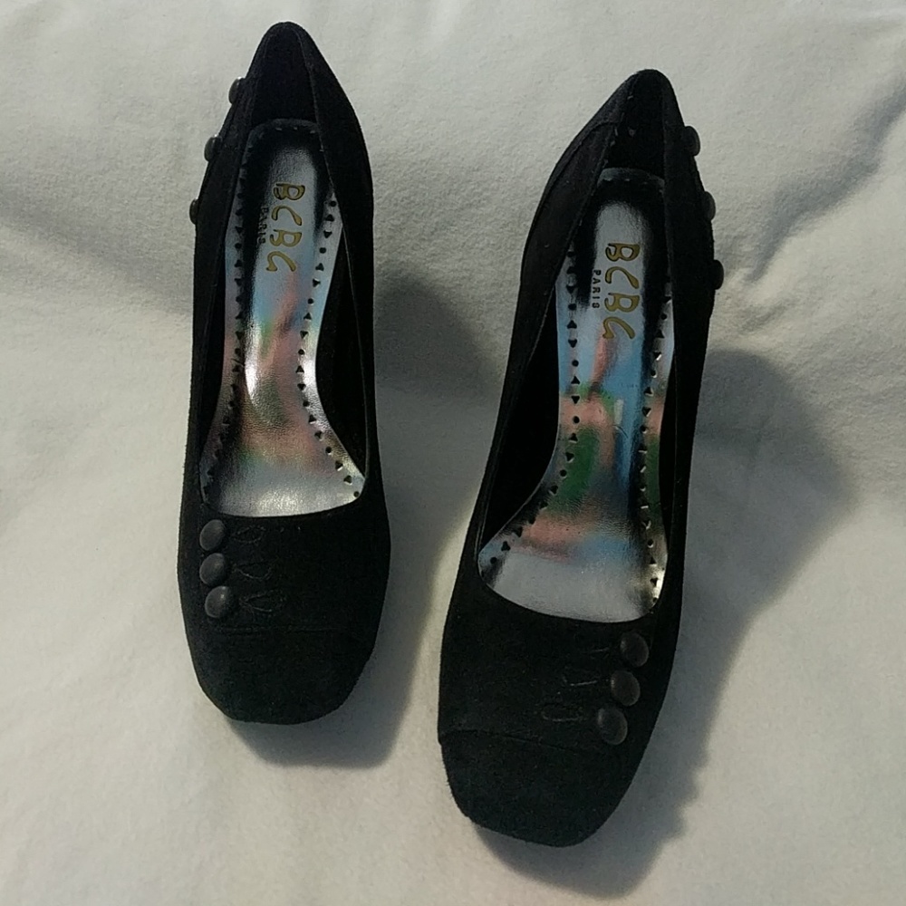 Black Suede BCBG Paris High Heels Sz 7 37